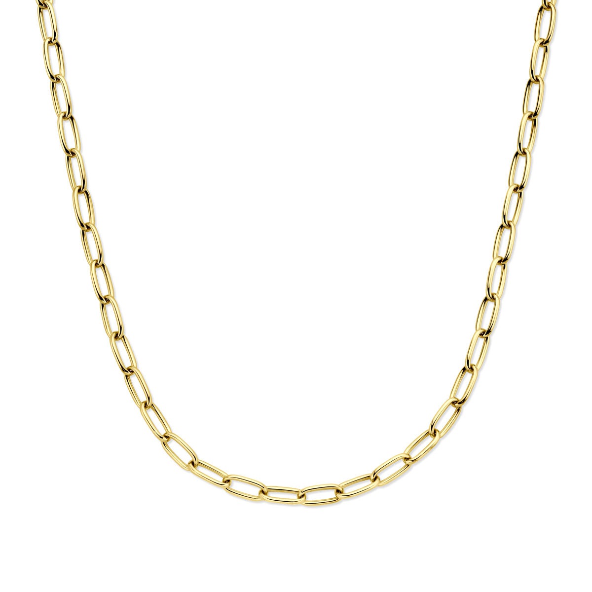 Collier en or jaune avec maillons en fil pour femmes.