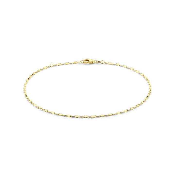 14k geelgouden enkelbandje – verstelbaar, 2 mm schakelbreedte