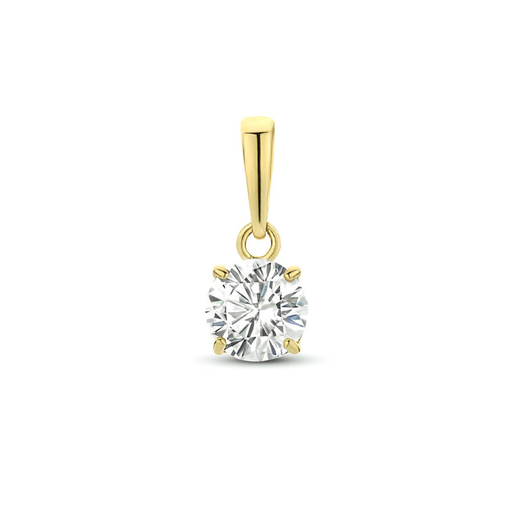 Gouden hanger met zirkonia – 9k geelgoud, briljant geslepen