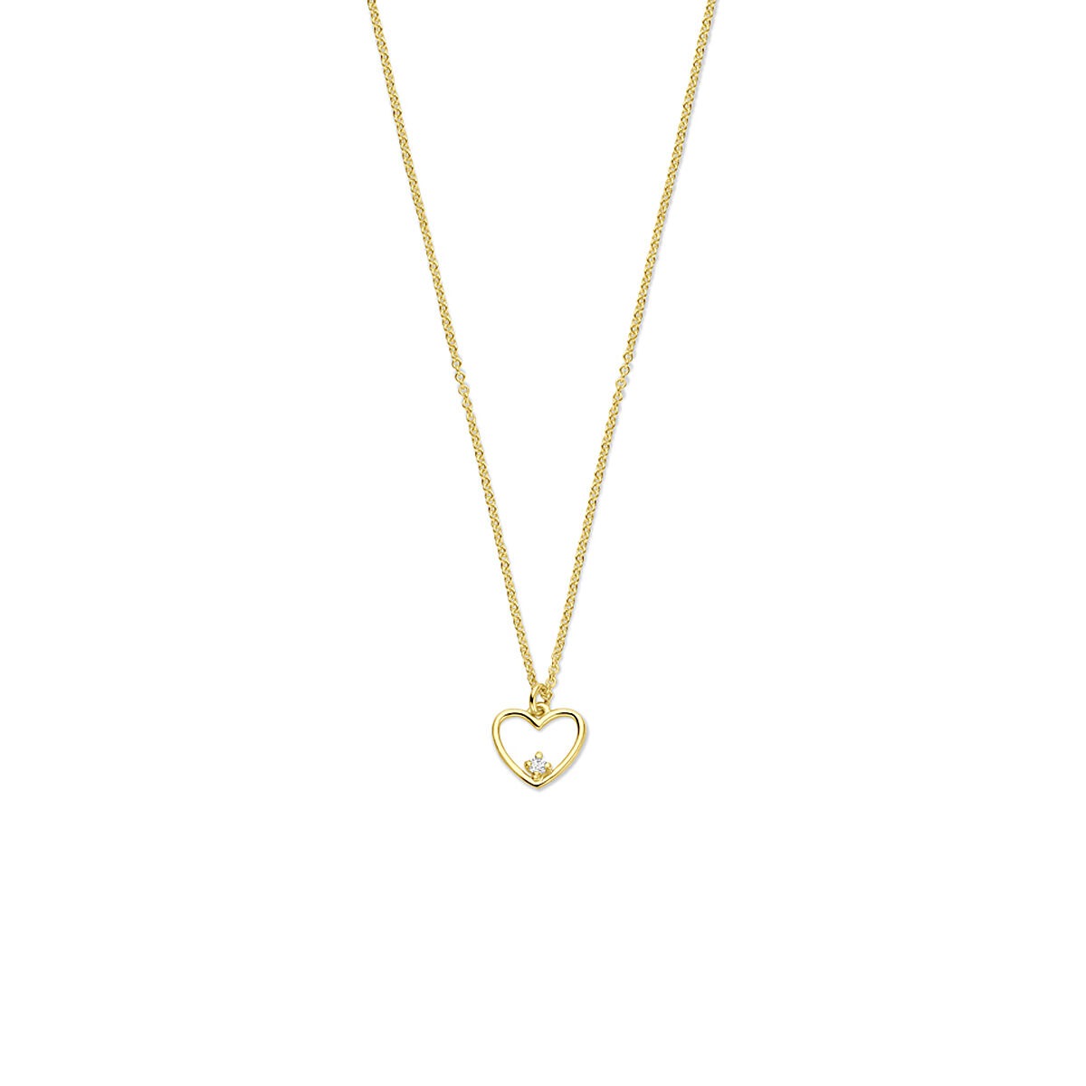 collier doré 14k avec un cœur et un diamant