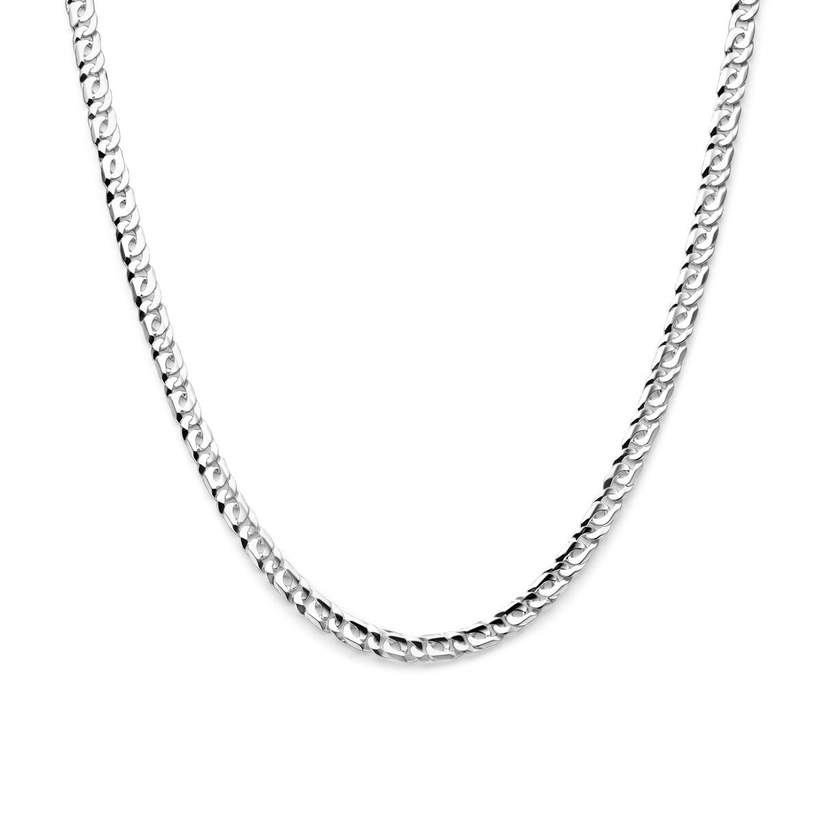 Collier en argent avec maillons ancre épais et fermoir à mousqueton.