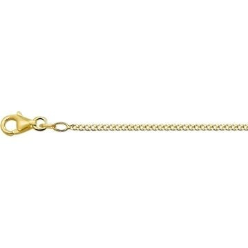 Chaîne gourmette en or jaune 14k, finition brillante, design unisexe.