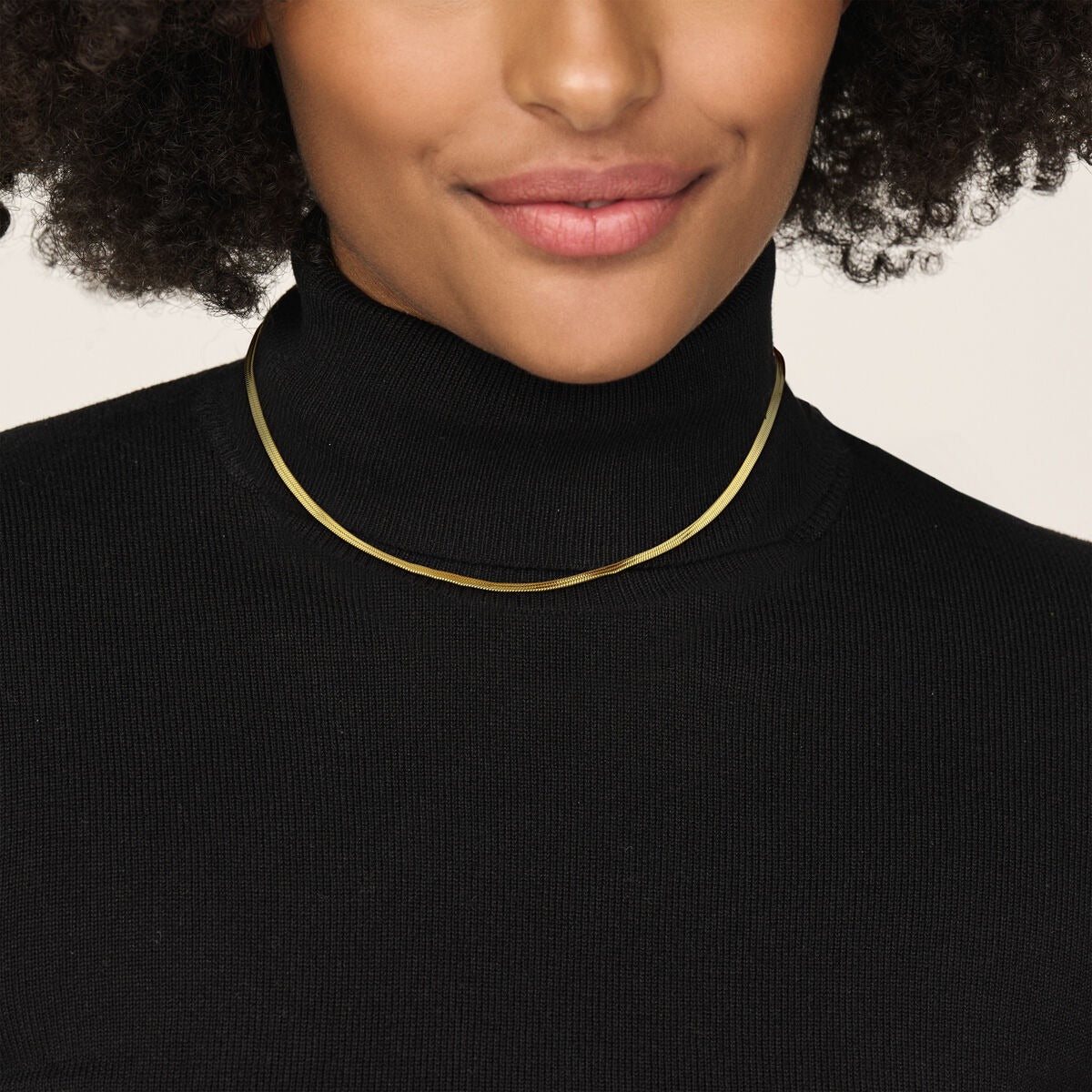 Collier en acier doré omega 3mm – 40-45cm