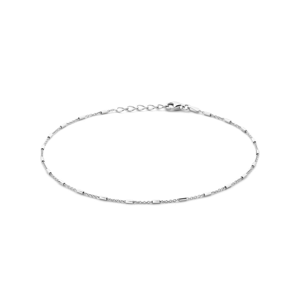 Bracelet en argent rhodié avec des tubes.
