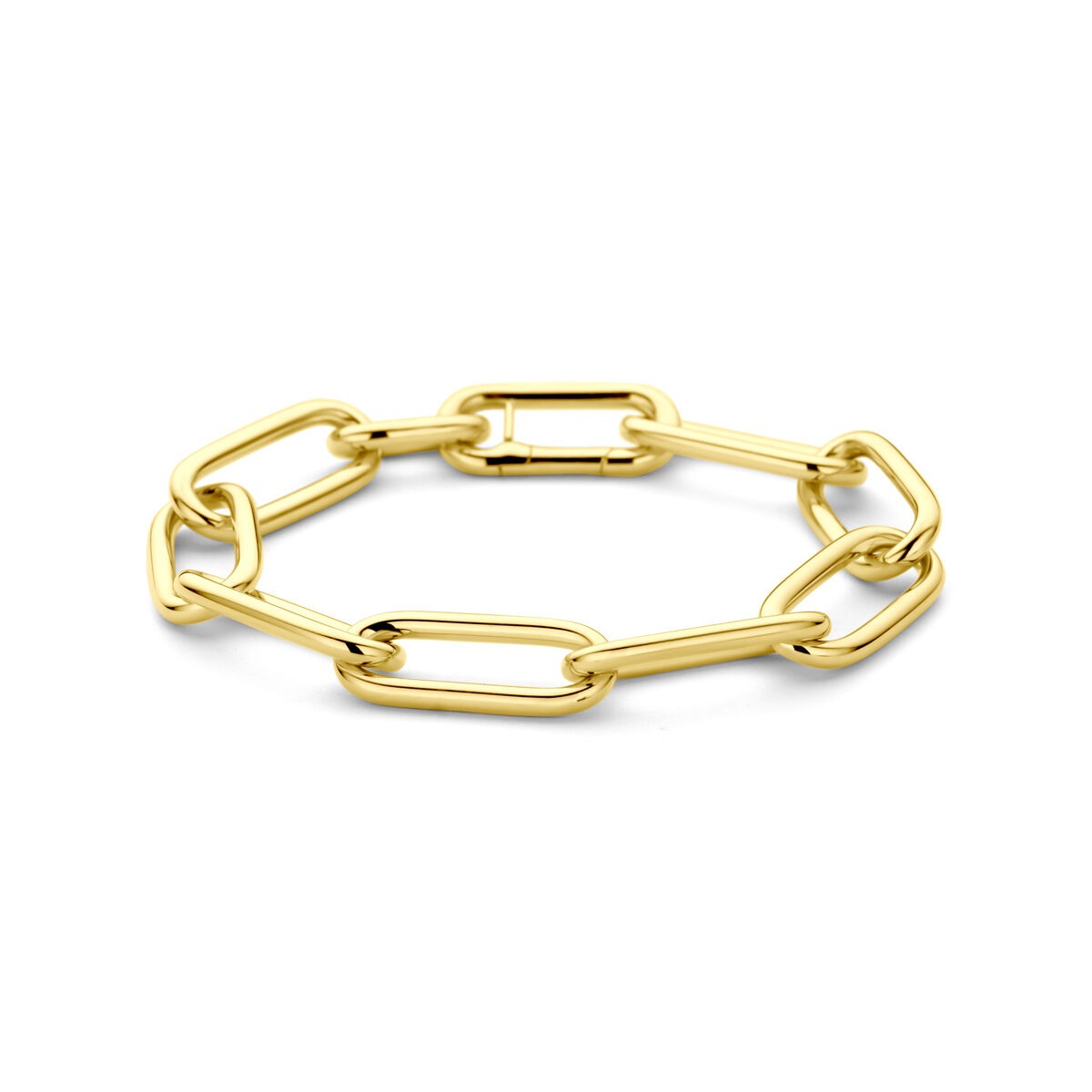 Bracelet en or jaune 14 carats avec maillons en forme d'ancre.