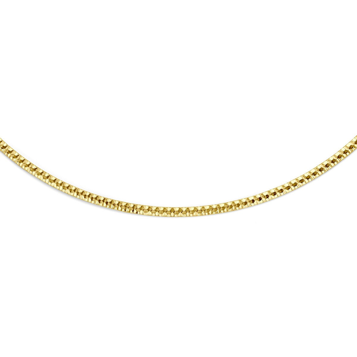 collier omega en or jaune avec maille plate 2,5 mm 45 cm