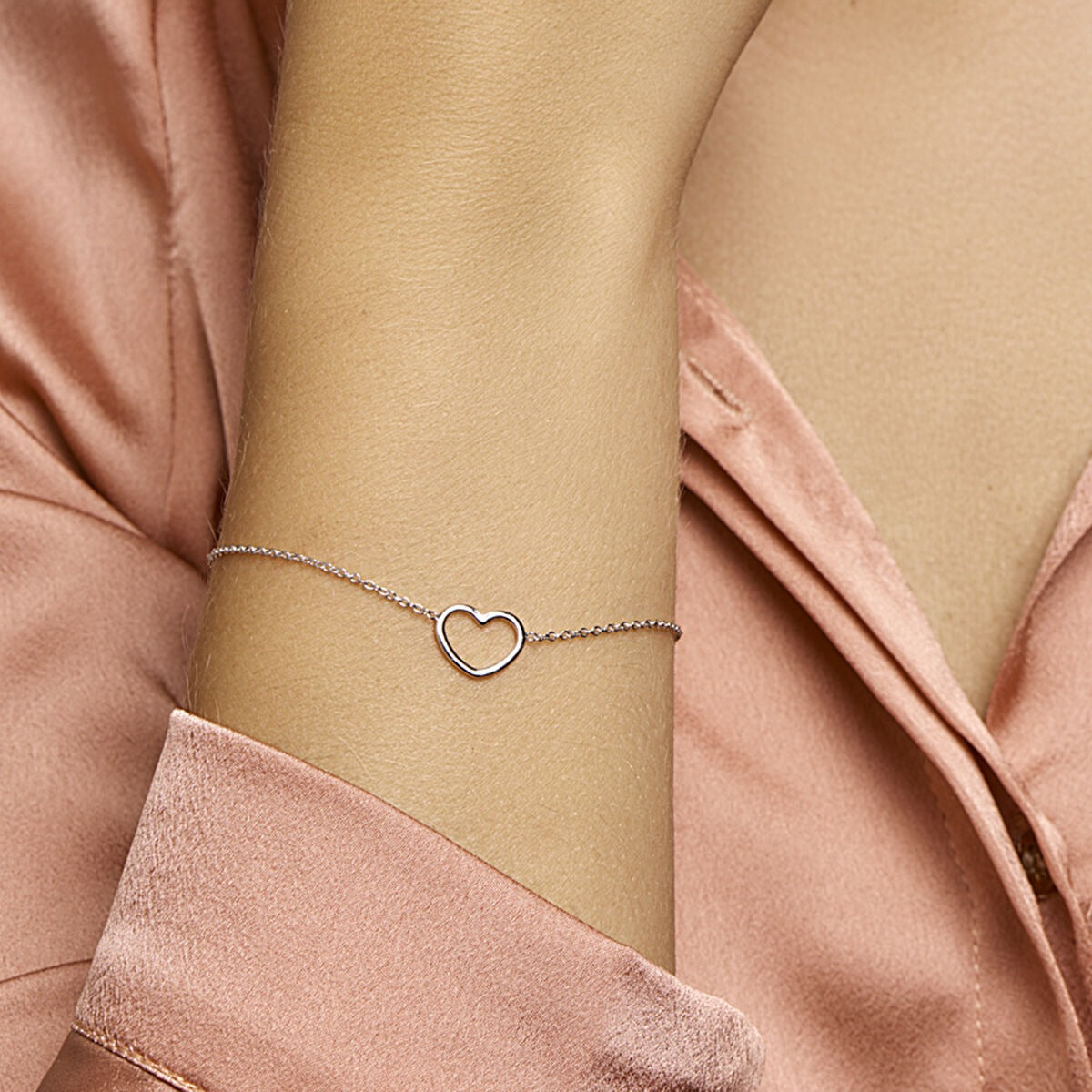 Bracelet en argent avec cœur – rhodié argent 925