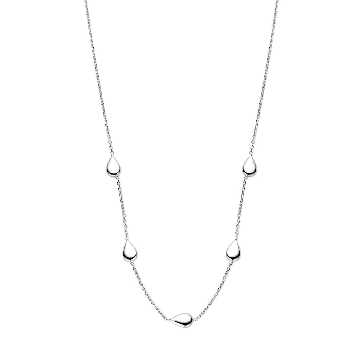 Collier en argent avec des accents en forme de goutte, longueur 40 + 4 cm.