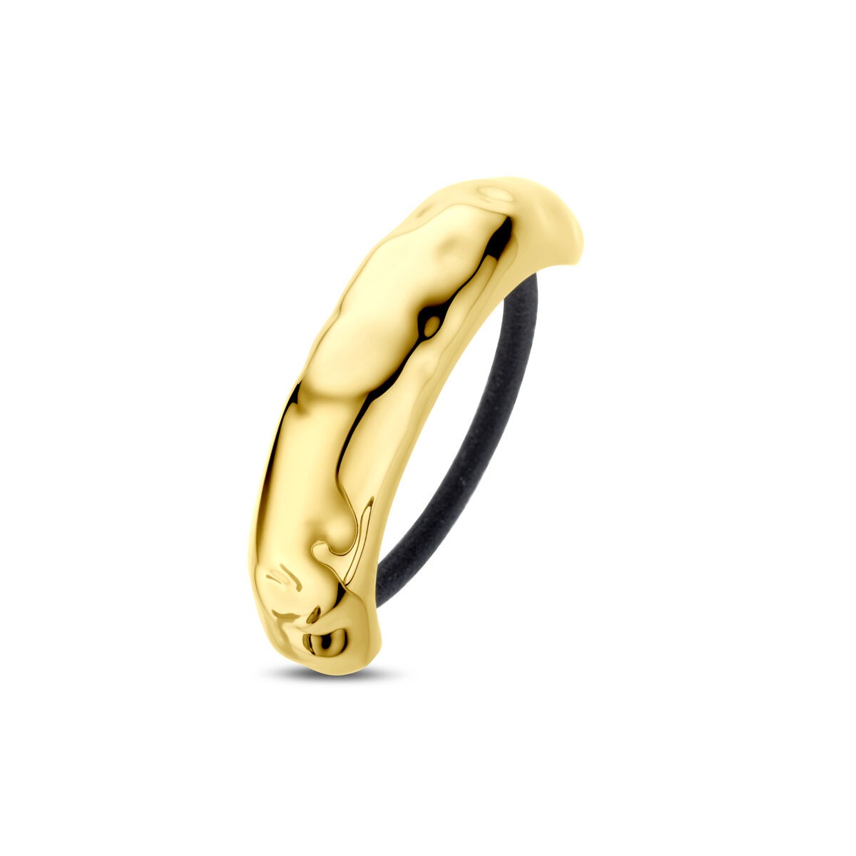 Cuff en acier doré pour cheveux avec une finition lisse et brillante.