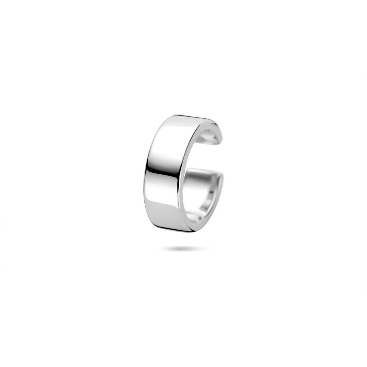 Ear cuff en argent rhodié, finition lisse, dimensions 13,5x4,5 mm.