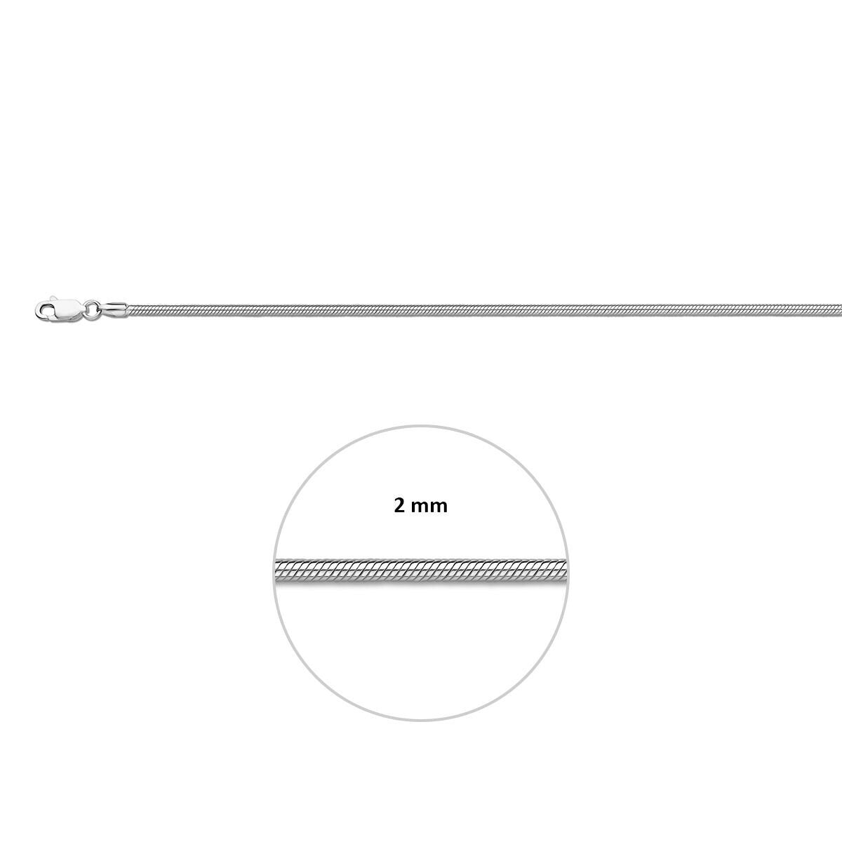 Bracelet en argent pour femme serpent – 2.0mm de large