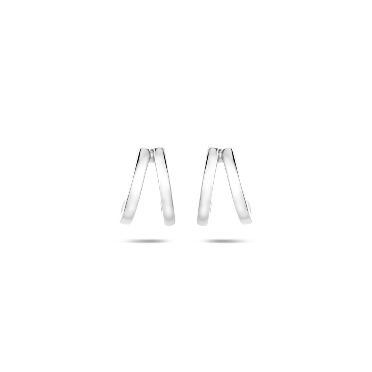 Boucles d'oreilles en argent 925, de forme ouverte et légèrement courbée.