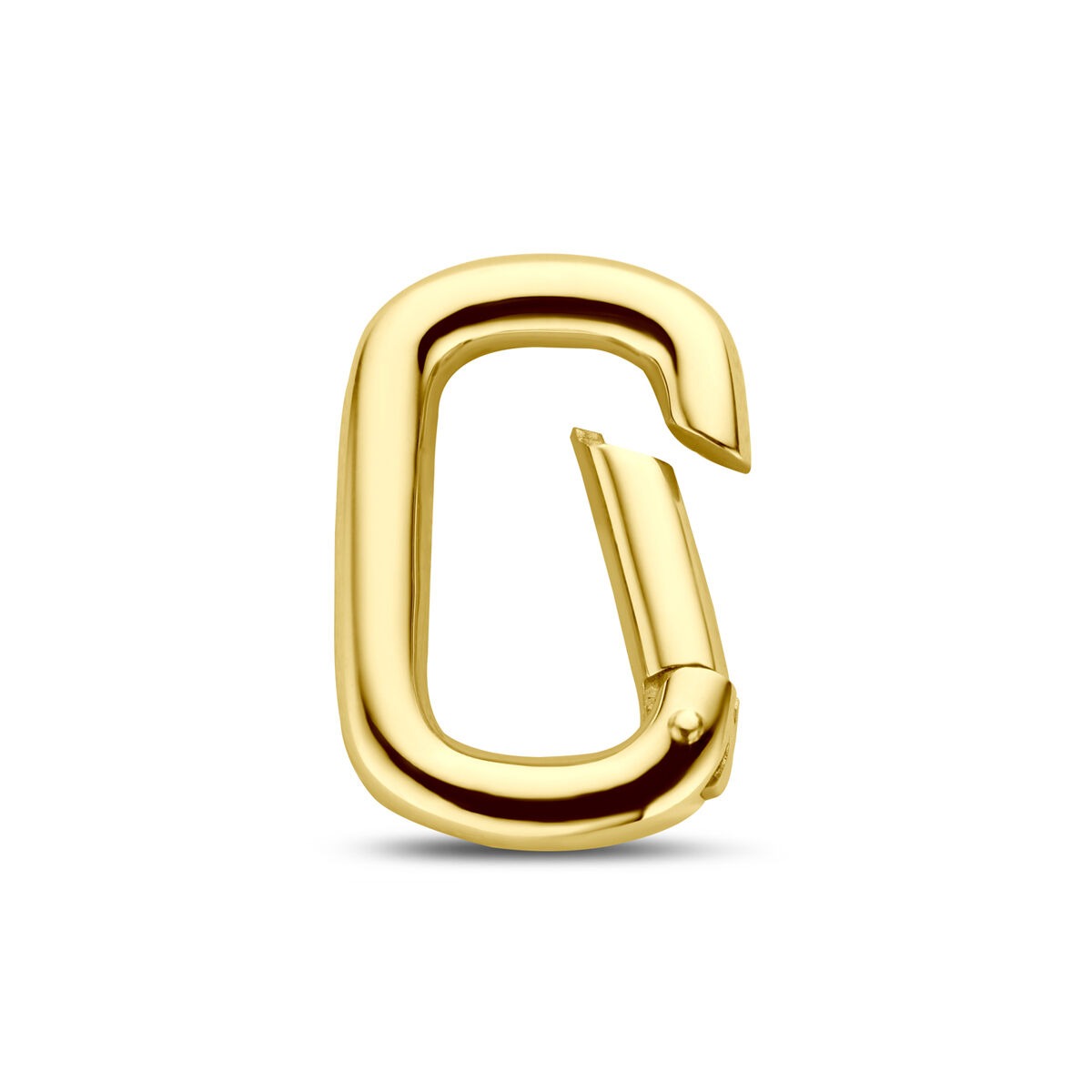 Connecteur en papier clip en or jaune 14 carats, finition brillante et design moderne.