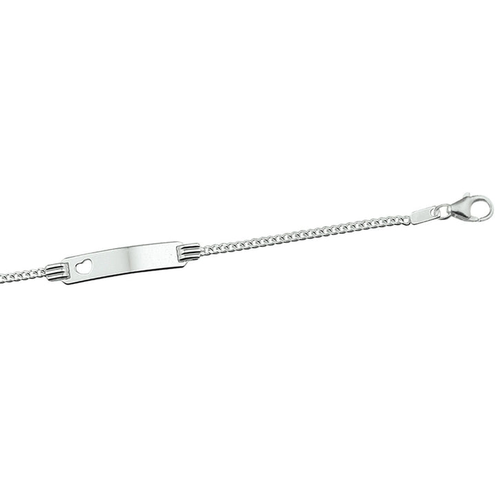 Gerhodineerde zilveren kinder graveerarmband met hart