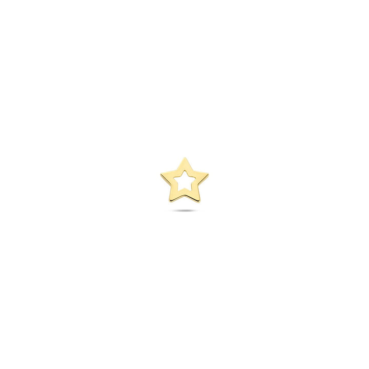 14k Geelgouden Flat Back Piercing Ster – Per Stuk