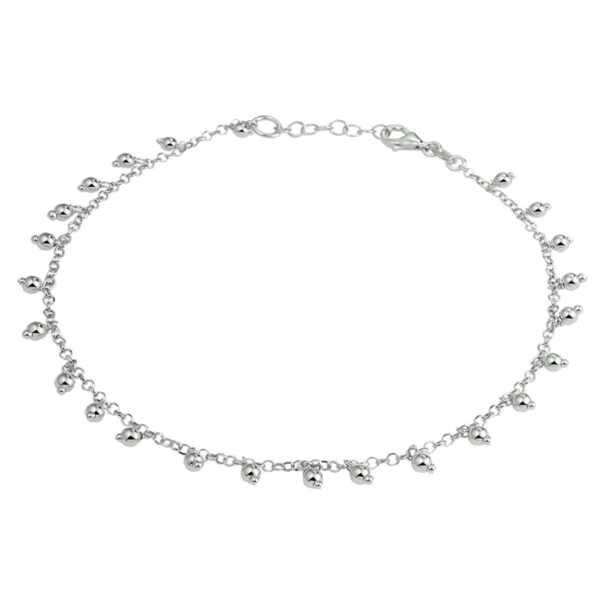 Bracelet en argent rhodié avec des petites billes.