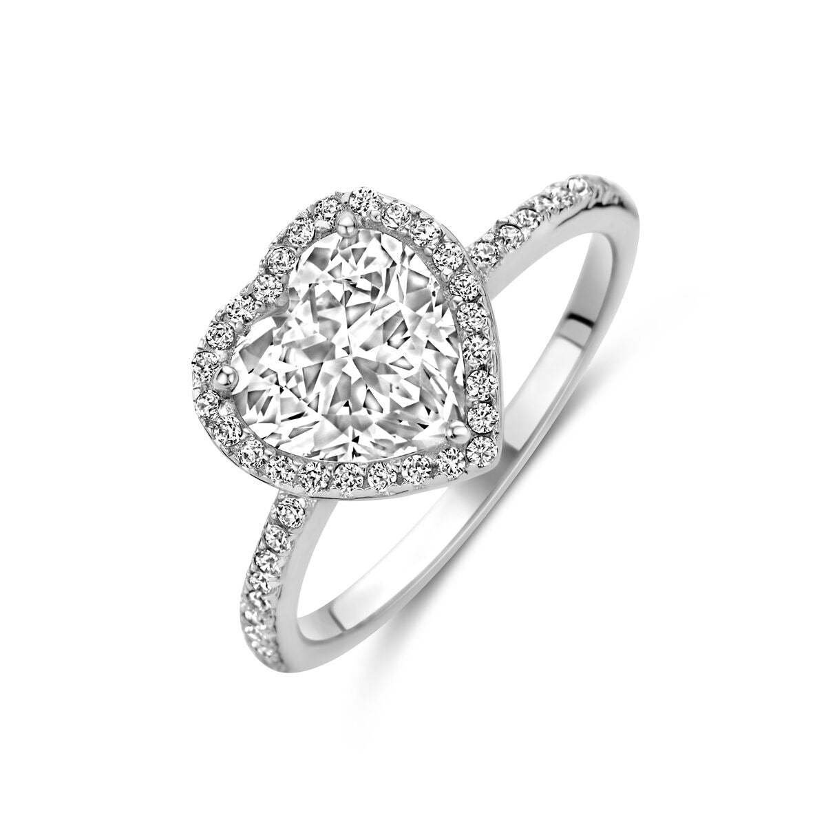 Bague en argent pour femme – forme de cœur avec zircone