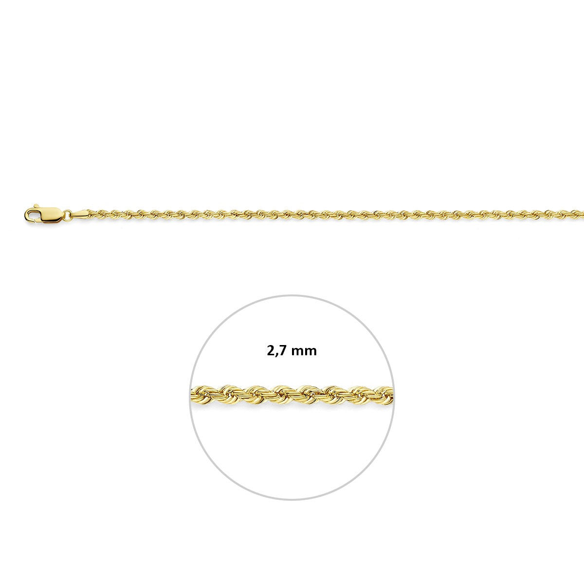 Bracelet de cheville en or 14k avec maille en cordon