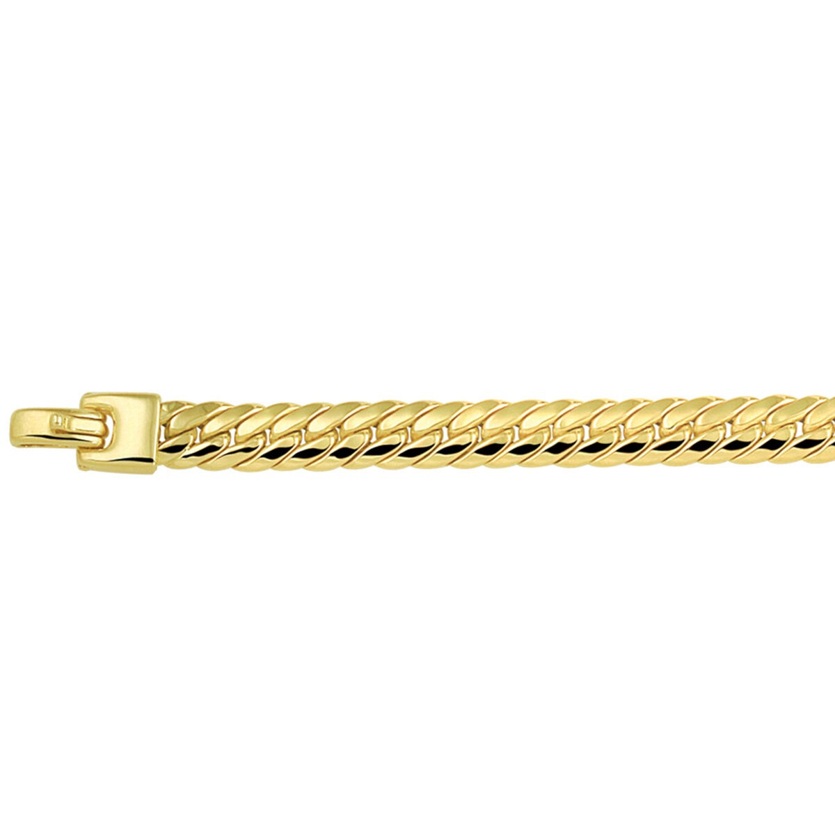 Bracelet gourmet pour femme 14k or jaune 6.5mm