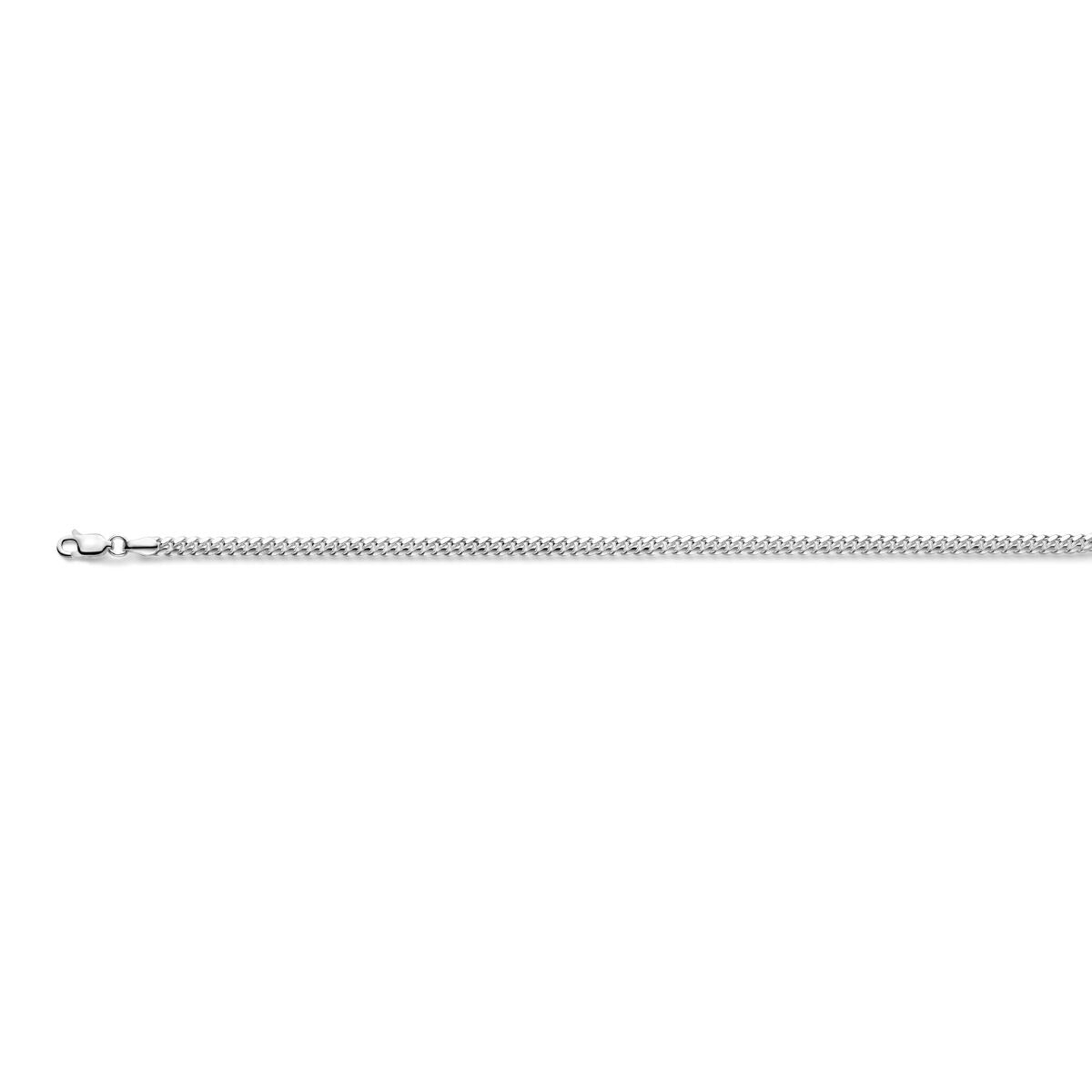 Collier en argent 925 avec maillons gourmette, largeur de 4 mm.