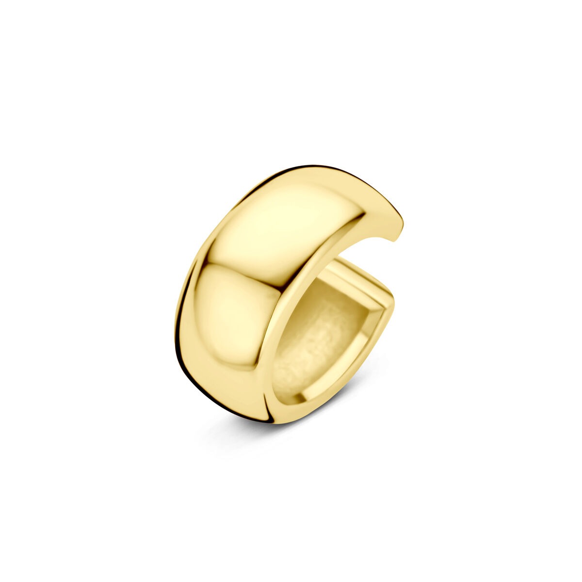 Boucle d'oreille en argent 925 doré, au design lisse et contemporain.