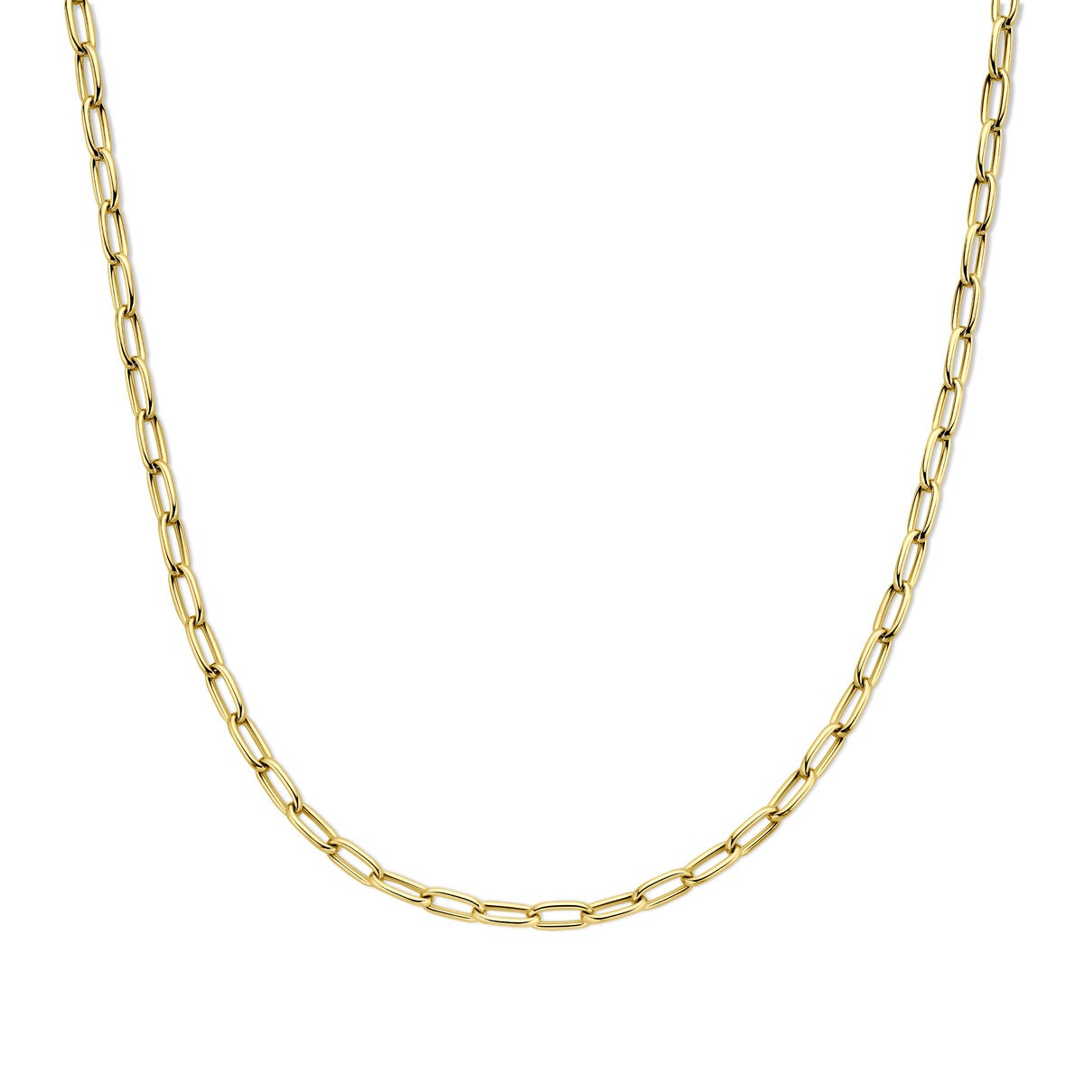 Collier en or jaune 14 carats avec maillons en fil pour femmes.