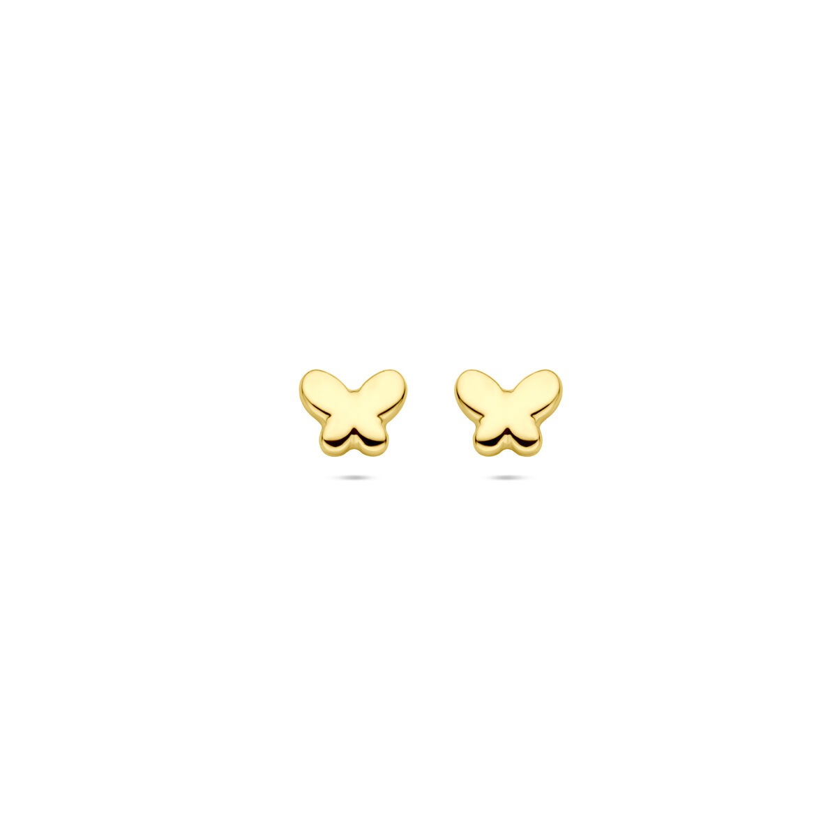 Boucles d'oreilles en or jaune 14 carats en forme de papillon.