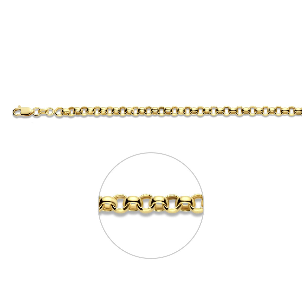 bracelet jasseron en or jaune 14k