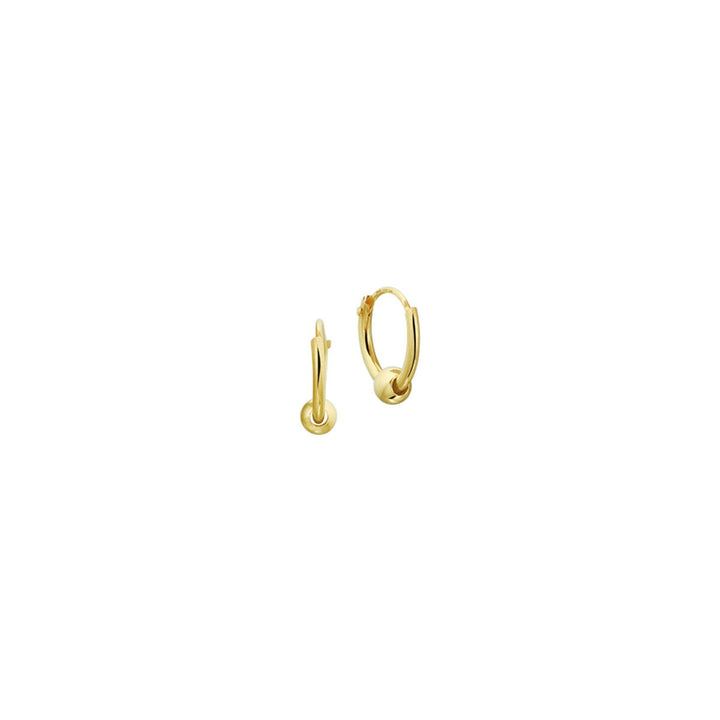 14k Geelgouden klapoorringen met bol