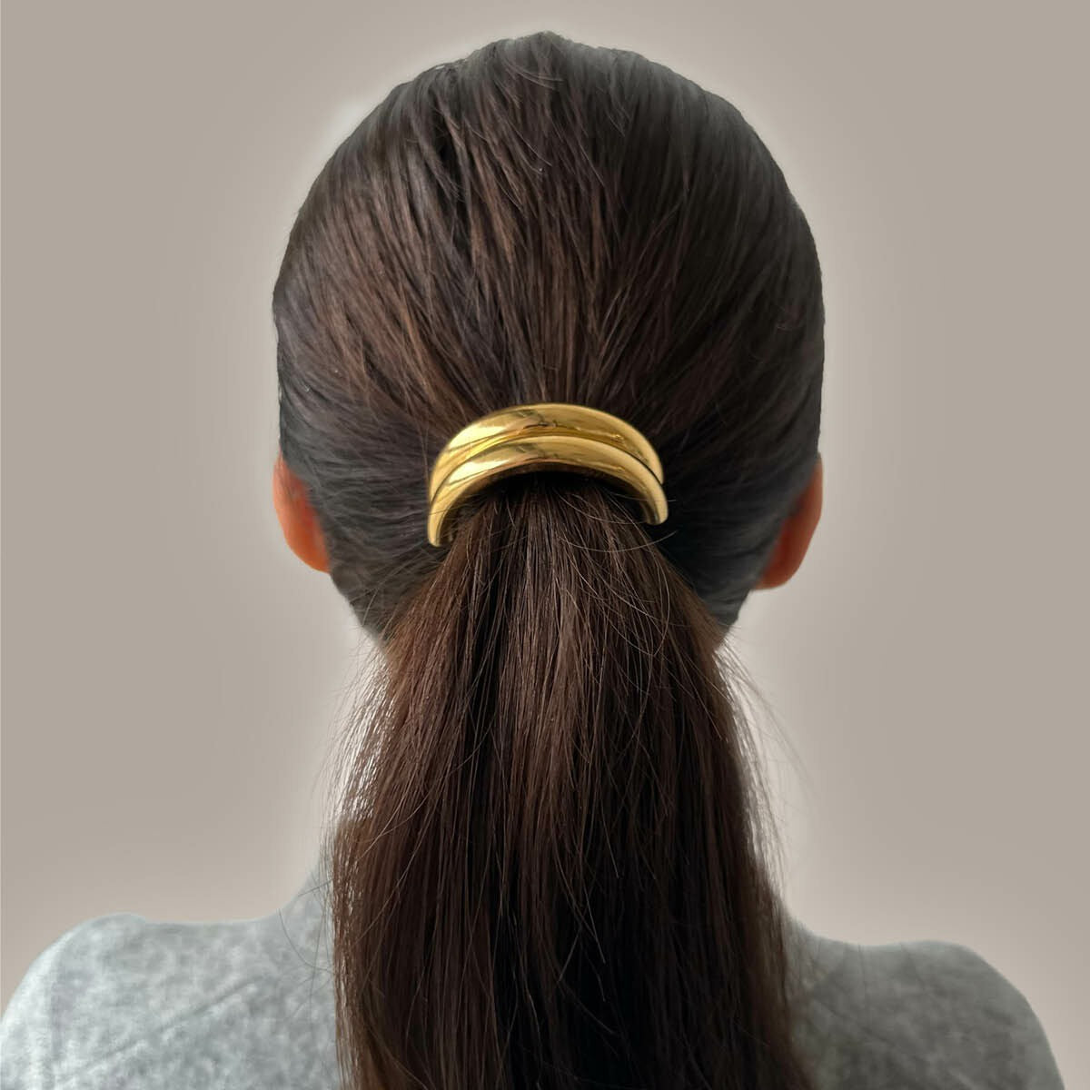 Bracelet de cheveux en acier avec plaquage or – 17 x 53 mm