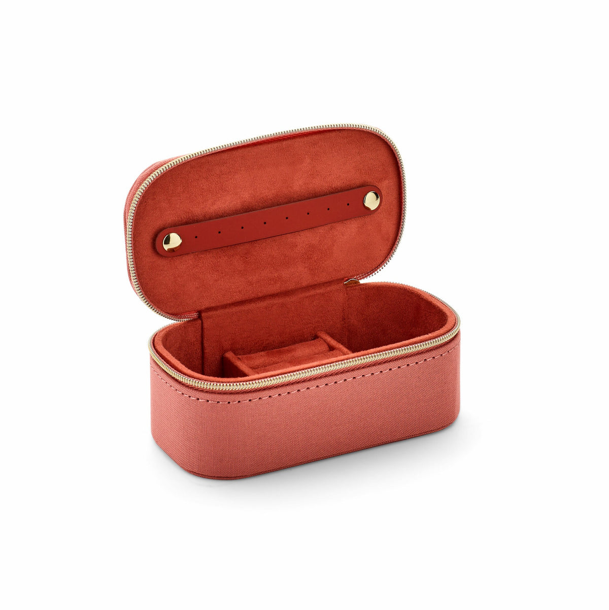 Boîte à bijoux de luxe en velours pêche doux