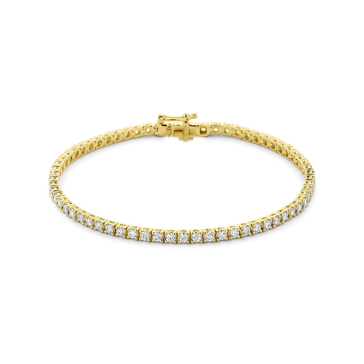Bracelet en argent 925 doré avec diamants cultivés en laboratoire.