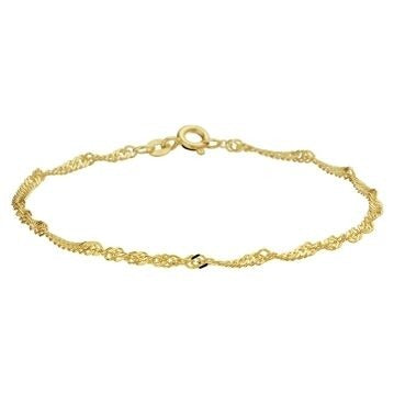 Bracelet en or 9 carats avec maillons de type Singapore.