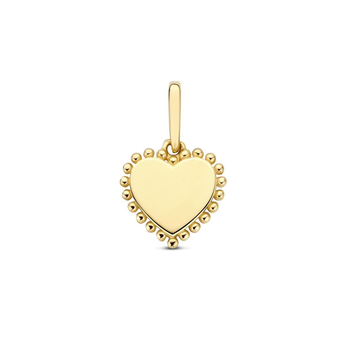 pendentif en cœur en or jaune 14 carats avec des perles décoratives.