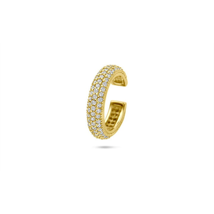 Verguld zilveren ear cuff met zirkonia – Dames Oorbellen
