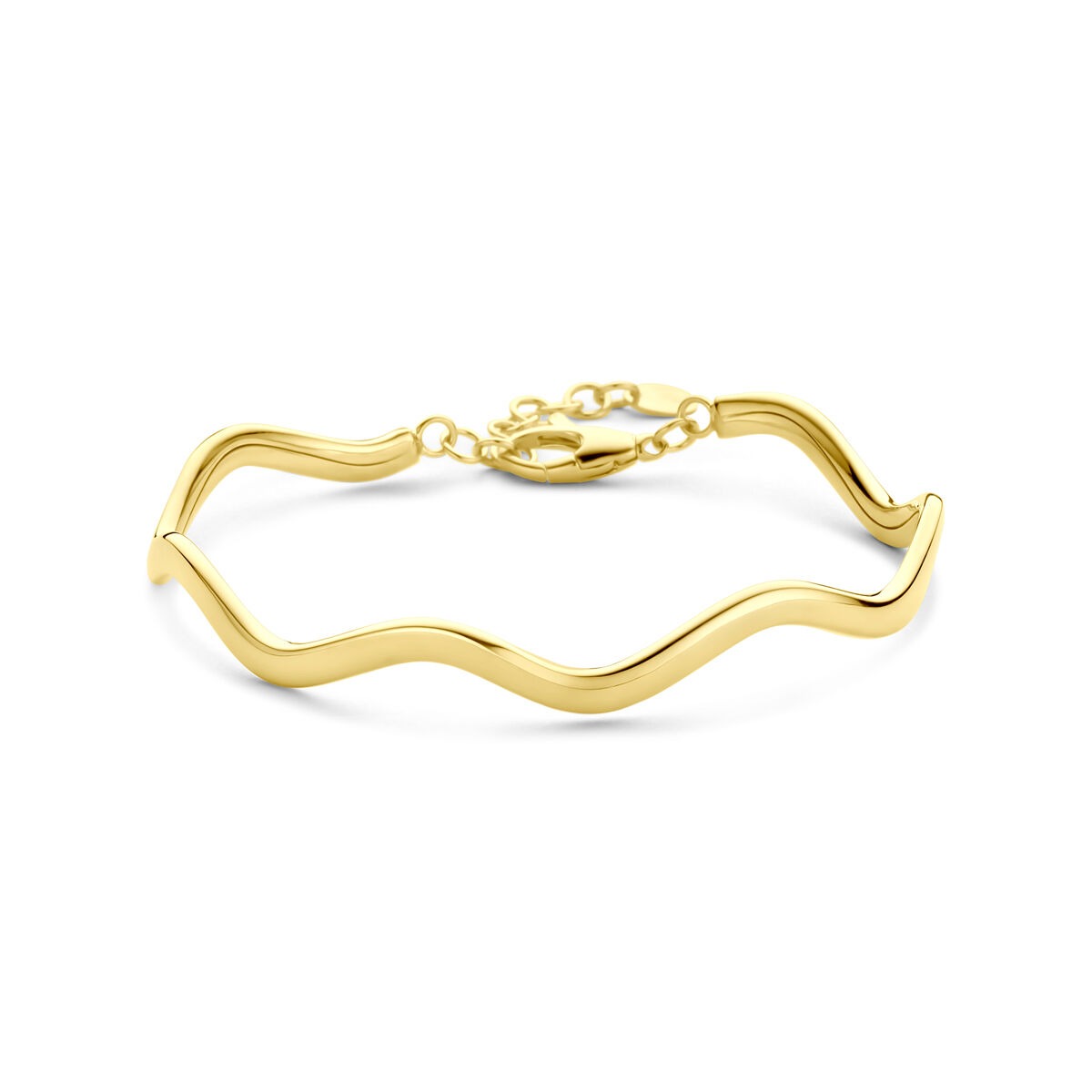 Bracelet en or 14 carats avec un design ondulé.