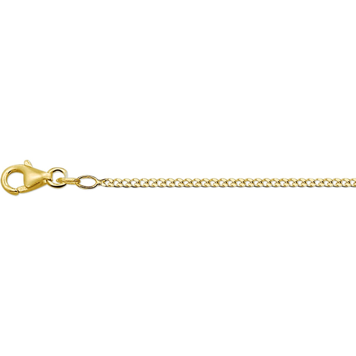 Chaîne gourmette en or jaune 14 carats, unisexe, avec fermoir.
