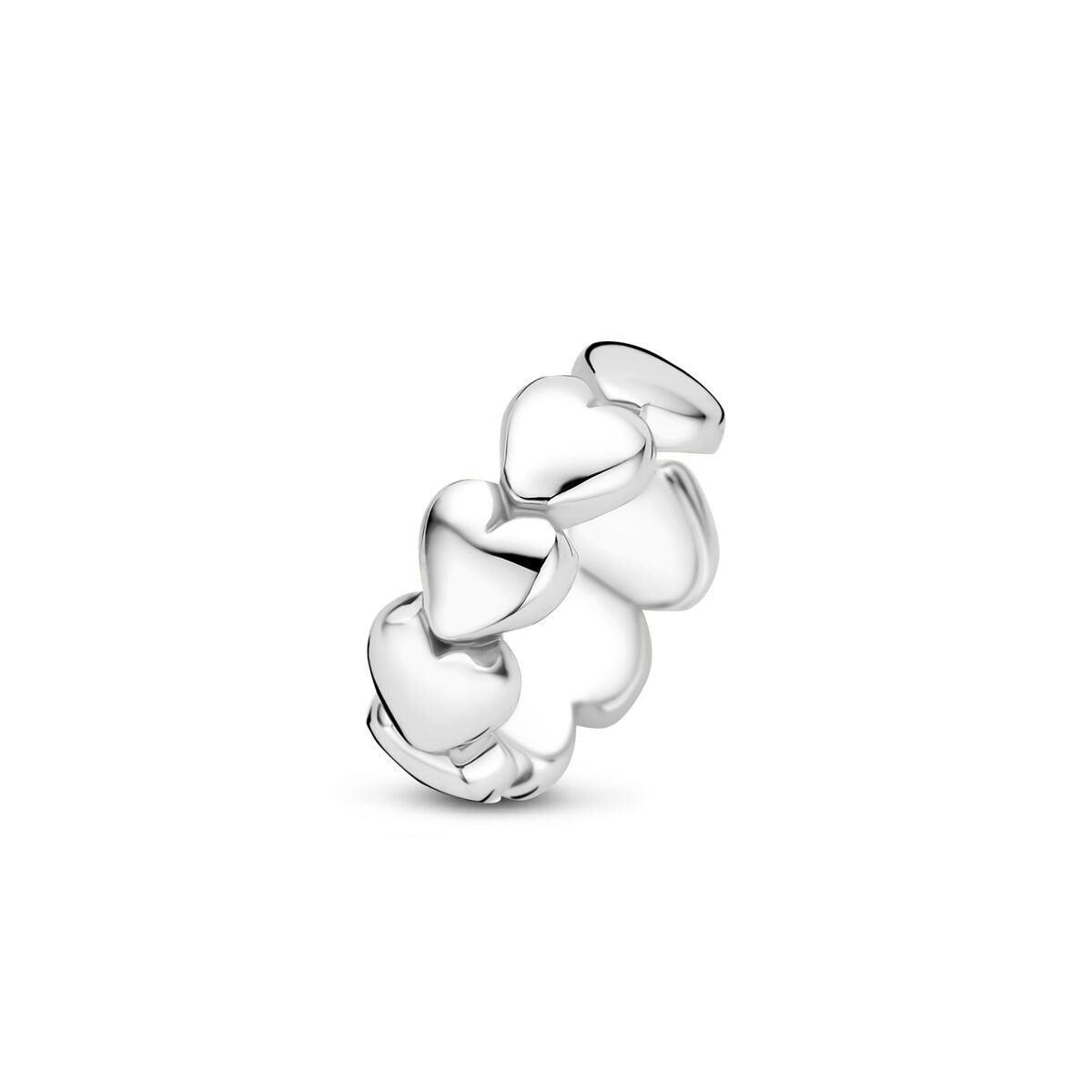 Ear cuff en argent 925 en forme de cœurs entrelacés.