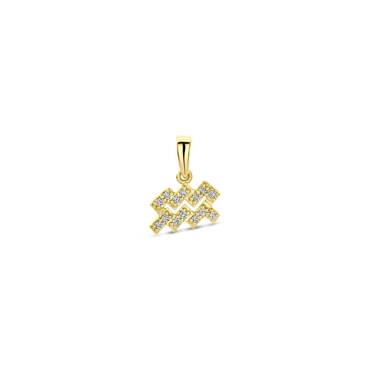 Pendentif en or jaune 14 carats en forme de constellation, orné de diamants.
