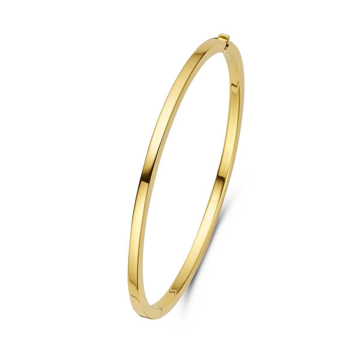 Bracelet jonc en or 14 carats avec fermeture à charnière.
