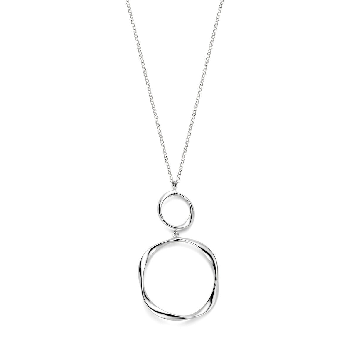 Collier en argent rhodié avec maillons en forme d'ancre, longueur 41 + 4 cm.