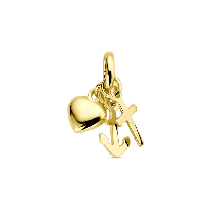 Gouden hanger geloof, hoop en liefde – 9k geelgoud