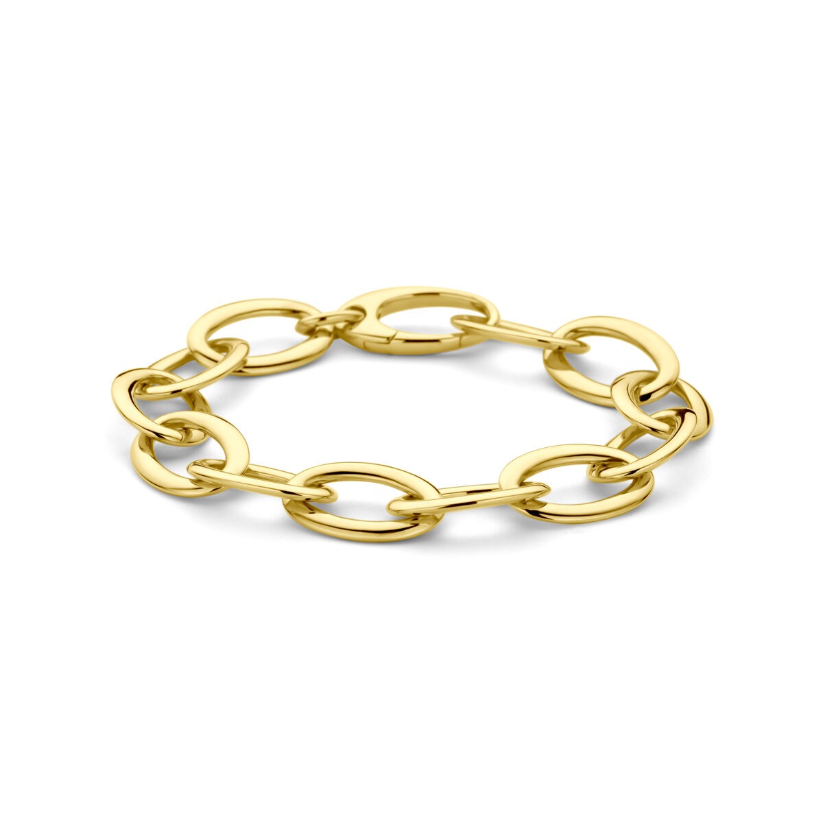 Bracelet en or 14 carats avec maillons larges.