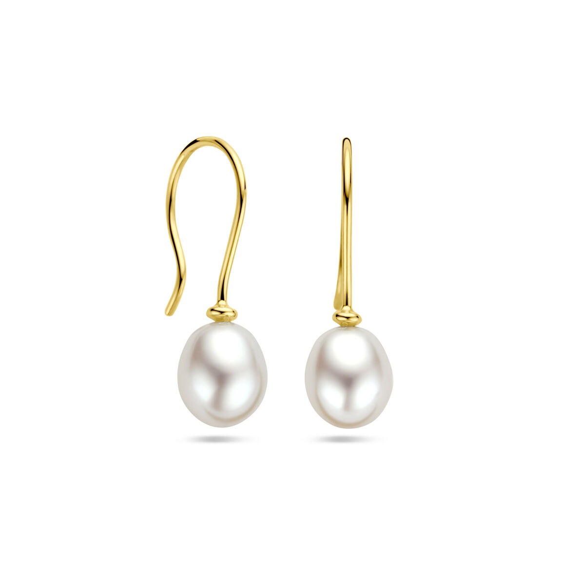 boucles d'oreilles en or jaune 9k avec perle d'eau douce