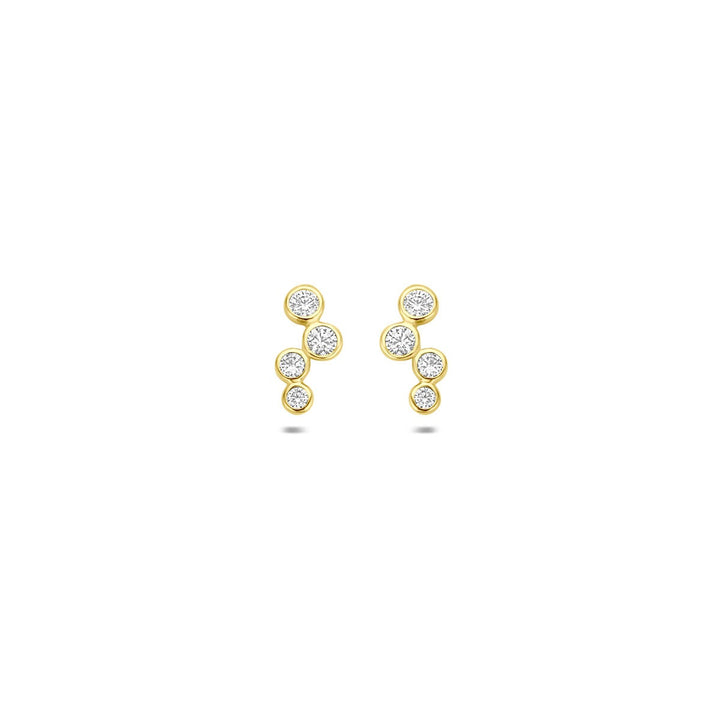 Geelgouden oorknoppen met zirkonia – 14k