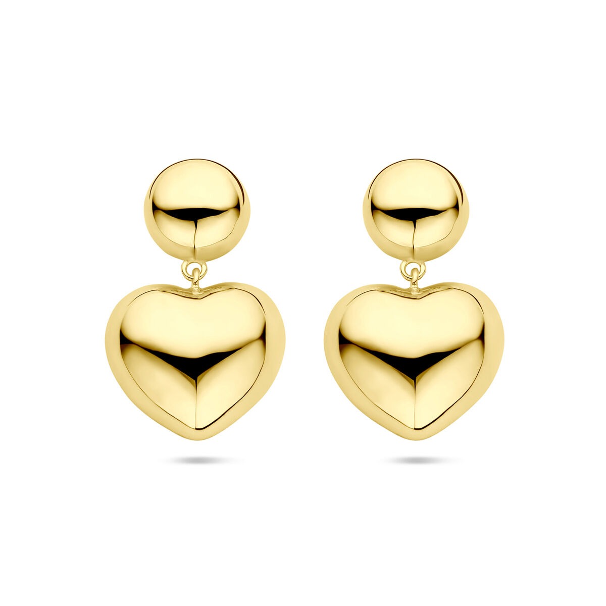 Boucles d'oreilles en argent 925 plaqué or avec cœur