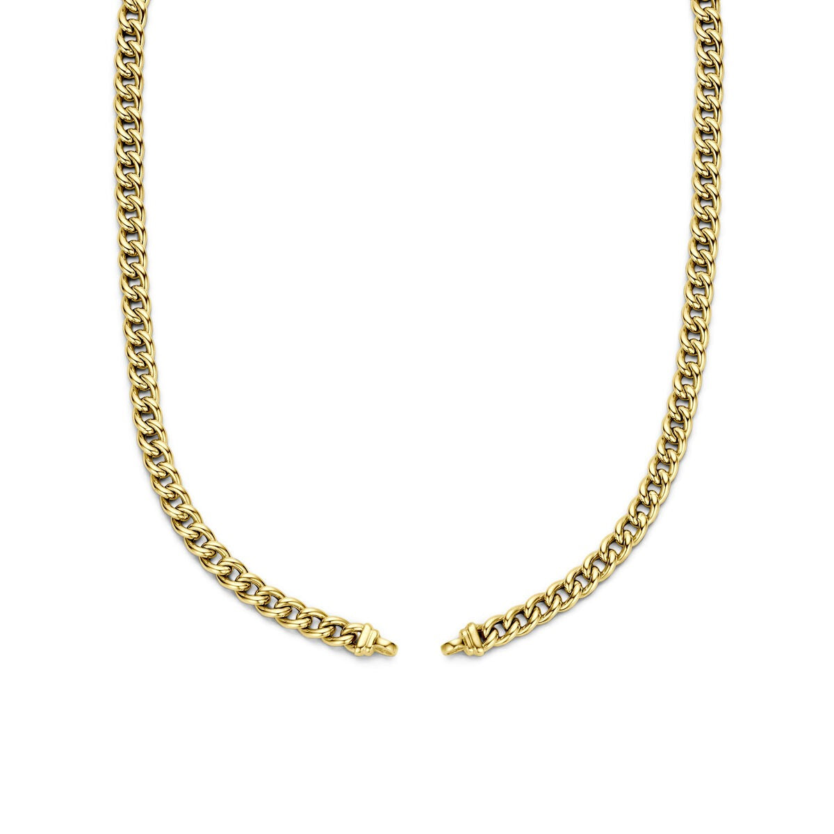 Collier en or jaune 14 carats sans fermoir, maillons tressés.
