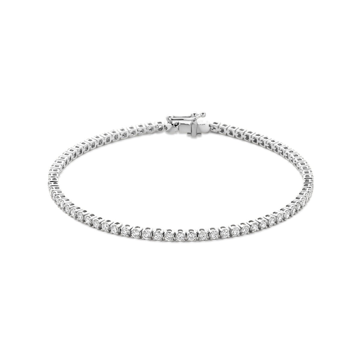 Bracelet en or blanc 14 carats avec diamants cultivés en laboratoire.