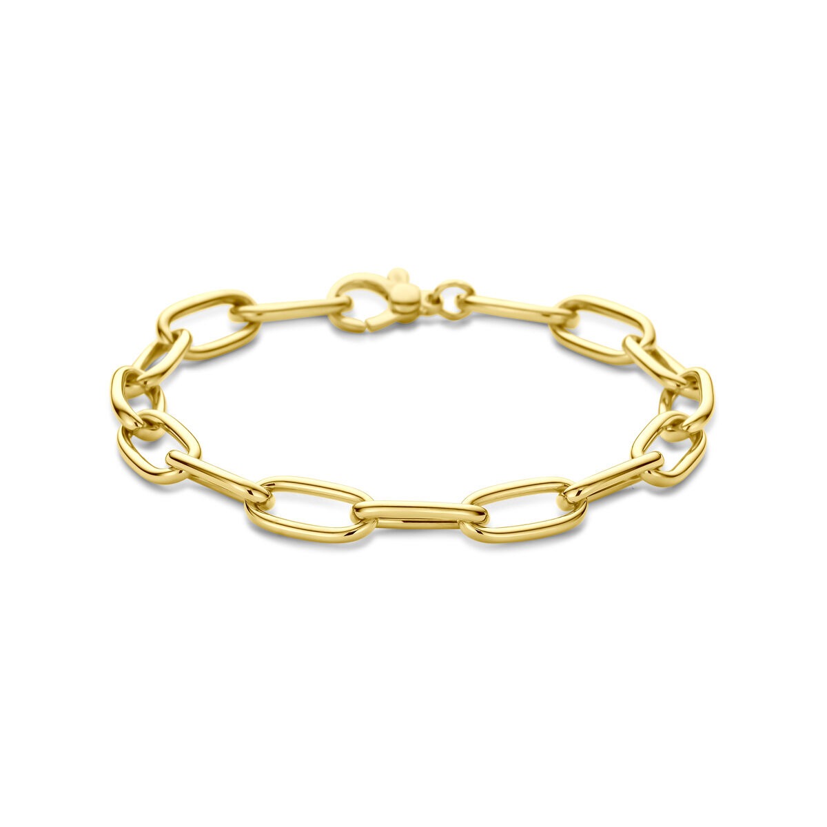 Bracelet en or jaune 14 carats avec maillons en fil de 7 mm.