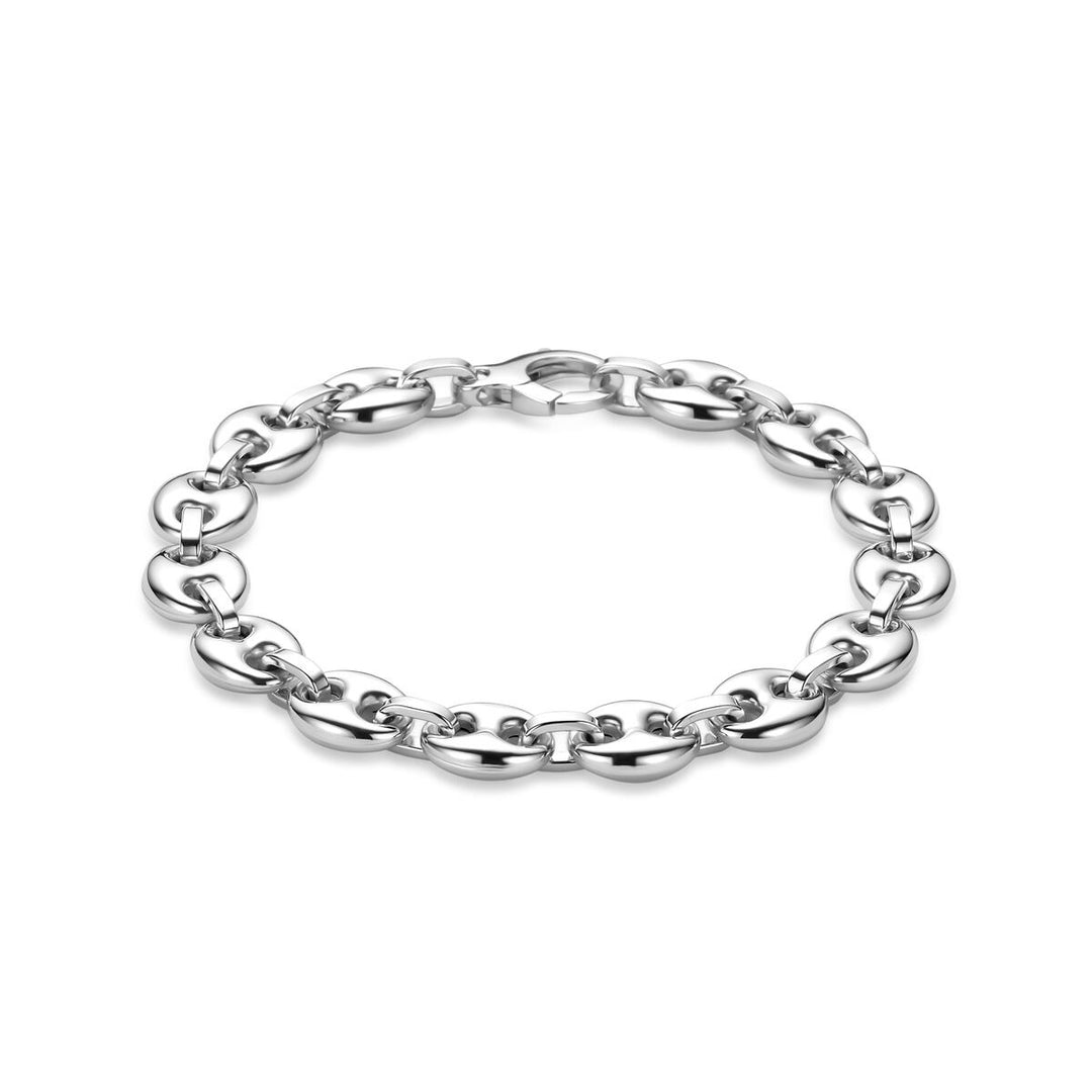 925 Gerhodineerd Zilveren Armband met Koffieboon Schakel